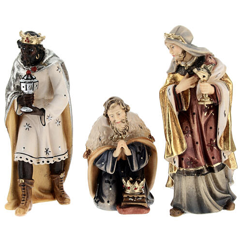 Stable and set of 27 pieces in painted wood Kostner Nativity Scene 12 cm 5