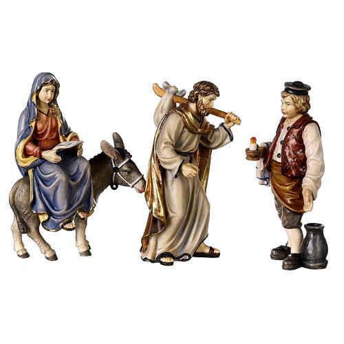 Search for accommodation in painted wood, 12 cm Kostner Nativity 1