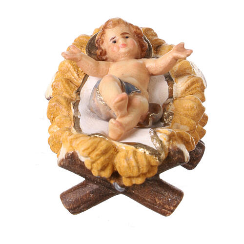 Holy Family statue in painted wood 9.5 cm Kostner nativity 2
