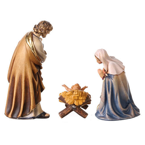 Holy Family statue in painted wood 9.5 cm Kostner nativity 8