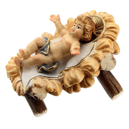 Sacra Famiglia legno dipinto presepe Kostner 12 cm 5