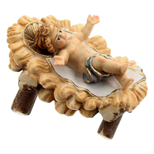 Sacra Famiglia legno dipinto presepe Kostner 12 cm 8