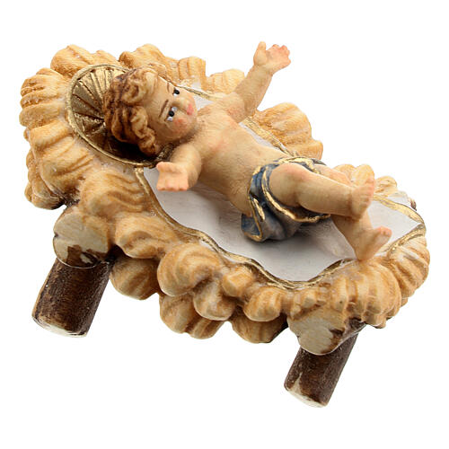 Holy Family statue in painted wood 12 cm Kostner nativity 8