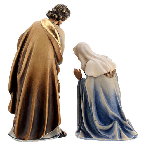Holy Family statue in painted wood 12 cm Kostner nativity 11