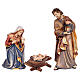 Holy Family figurine with simple manger painted wood 9.5 cm Kostner nativity s1