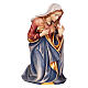 Holy Family figurine with simple manger painted wood 9.5 cm Kostner nativity s2