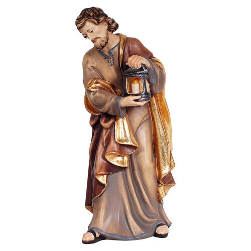 Sacra Famiglia culla semplice legno dipinto presepe Kostner 12 cm 4