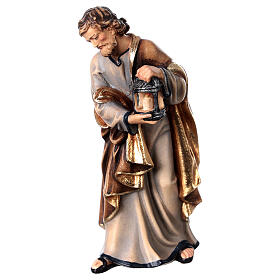 San Giuseppe legno dipinto presepe Kostner 12 cm