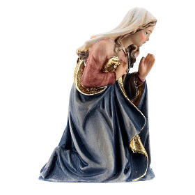 Virgin Mary in painted wood for Kostner Nativity Scene 9.5 cm