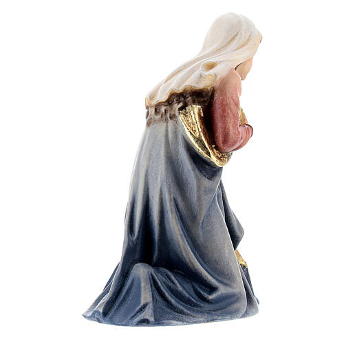 Virgin Mary in painted wood for Kostner Nativity Scene 9.5 cm 4