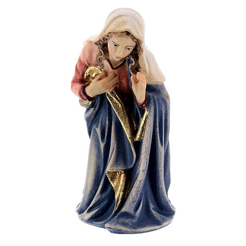 Virgin Mary in painted wood for Kostner Nativity Scene 12 cm 1