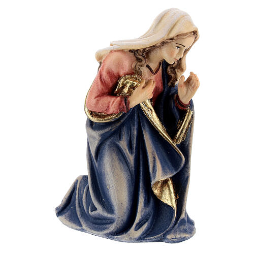 Virgin Mary in painted wood for Kostner Nativity Scene 12 cm 3