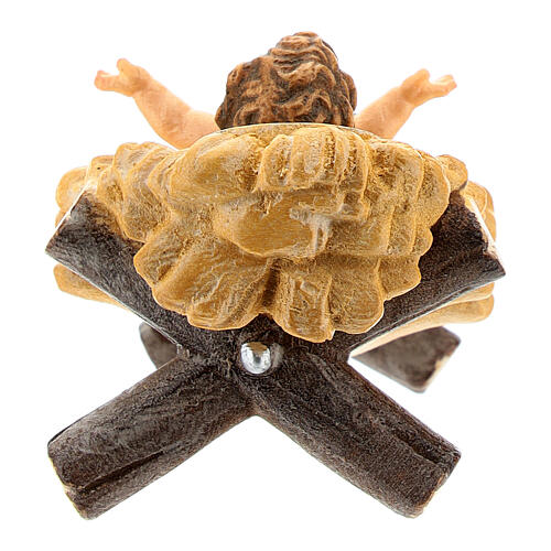 Gesù Bambino in culla legno dipinto presepe Kostner 12 cm 4
