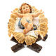 Gesù Bambino in culla legno dipinto presepe Kostner 12 cm s1