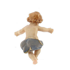 Bambinello legno dipinto presepe Kostner 9,5 cm