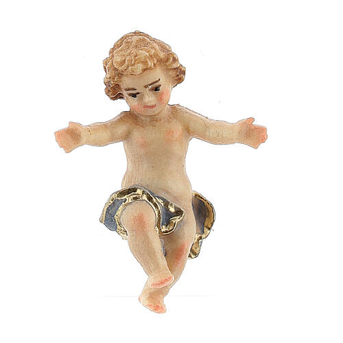Bambinello legno dipinto presepe Kostner 9,5 cm 1
