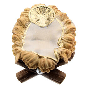 Culla per Bambinello legno dipinto presepe Kostner 12 cm