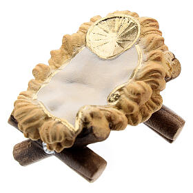 Culla per Bambinello legno dipinto presepe Kostner 12 cm