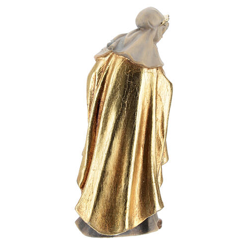 Weisser König für Krippe Kostner Grödnertal Holz 9.5cm 4