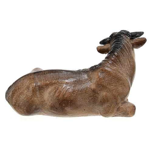 Brown ox lying 9.5 cm, nativity Kostner, in painted wood 4