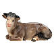 Brown ox lying 9.5 cm, nativity Kostner, in painted wood s1