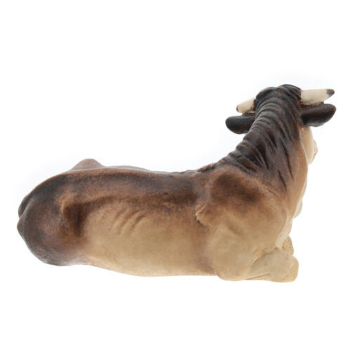 Ox lying down 12 cm, nativity Kostner, in painted wood 4