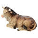 Ox lying down 12 cm, nativity Kostner, in painted wood s2