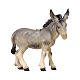 Grey standing donkey 12 cm, nativity Kostner, in painted wood s1