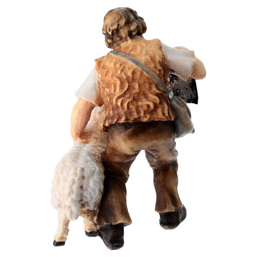 Bambino con pecora legno dipinto presepe Kostner 9,5 cm 4