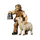 Enfant avec mouton bois peint crèche Kostner 12 cm s1