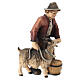 Ragazzo con capra legno dipinto presepe Kostner 9,5 cm s2