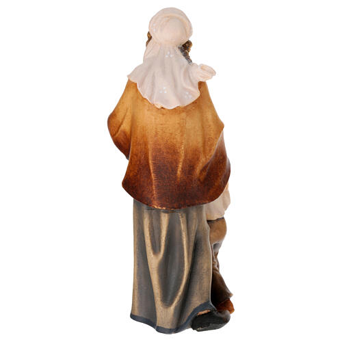 Donna con bambino legno dipinto presepe Kostner 12 cm 4