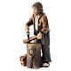 Boscaiolo legno dipinto presepe Kostner 12 cm s2