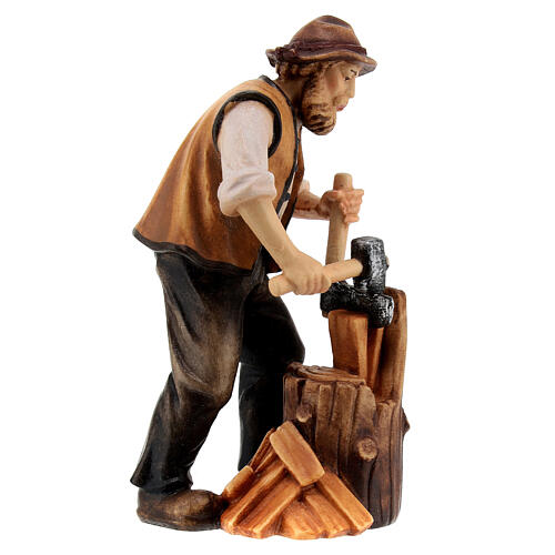 Shingle maker in painted wood for Kostner Nativity Scene 9.5 cm 2