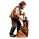 Lumberjack making shingles 9.5 cm, nativity Kostner, in painted wood s2