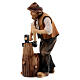 Lumberjack making shingles 9.5 cm, nativity Kostner, in painted wood s3