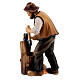 Lumberjack making shingles 9.5 cm, nativity Kostner, in painted wood s4