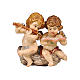 Pair of angels in painted wood for Kostner Nativity Scene 12 cm s1