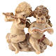 Couple d'anges bois peint crèche Kostner 12 cm s1