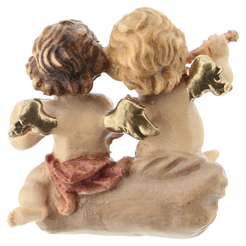 Two angels 12 cm, nativity Kostner, in painted wood 4