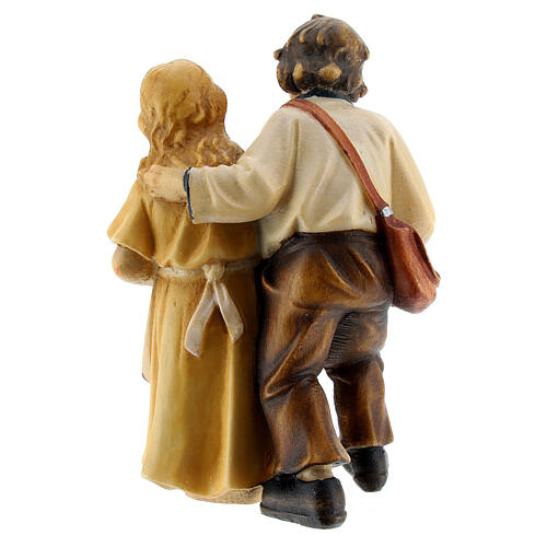 Couple d'enfants bois peint crèche Kostner 9,5 cm 4