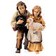 Coppia bambini legno dipinto presepe Kostner 12 cm s1
