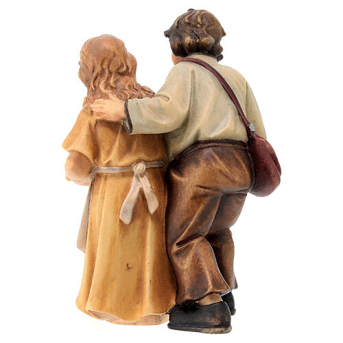 Boy and Girl 12 cm, nativity Kostner, in painted wood 6