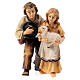 Boy and Girl 12 cm, nativity Kostner, in painted wood s1