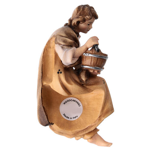 Shepherdess for fountain 9.5 cm, nativity Kostner, in painted wood 3