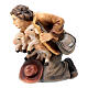 Shepherd kneeling with two lambs 9.5 cm, nativity Kostner, in painted wood s2