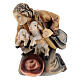 Shepherd kneeling with lambs 12 cm, nativity Kostner, in painted wood s2