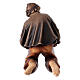Man kneeled at campfire in painted wood, Kostner Nativity scene 12 cm s4