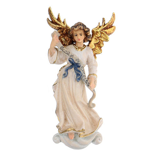 Anioł Gloria drewno malowane Kostner szopka 9,5 cm 1