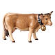 Mucca testa destra legno dipinto Kostner presepe 9,5 cm s1